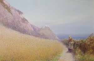 在Sidmouth，德文郡附近的玉米田 作者 约翰怀特